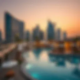 Luxurious hotel skyline in Dubai