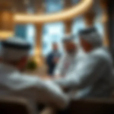 Engagement of Investors in Al Fardan Opportunities Investors discussing opportunities in Al Fardan Real Estate