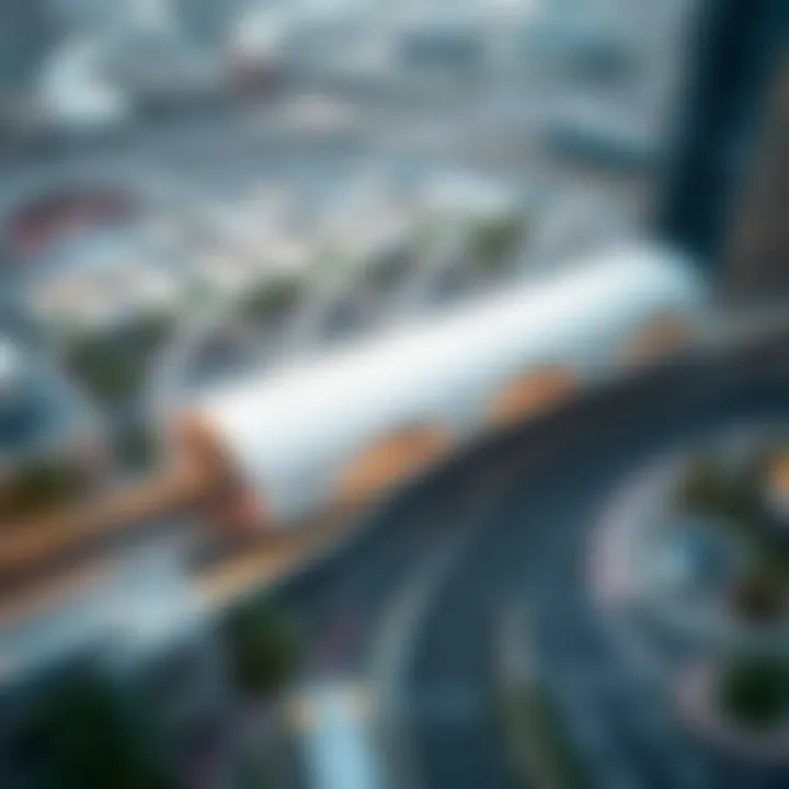 Aerial view of Al Nahda Metro Station showcasing its modern design