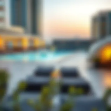 Amenities within Al Shatha Tower including pool and leisure areas