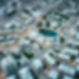 Aerial view of Aura Tilal Al Ghaf showcasing its urban integration