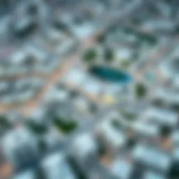 Aerial view of Aura Tilal Al Ghaf showcasing its urban integration