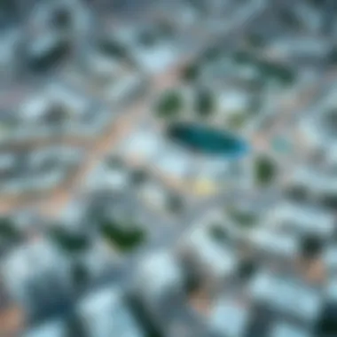 Urban Integration of Aura Tilal Al Ghaf Aerial view of Aura Tilal Al Ghaf showcasing its urban integration