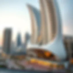 Stunning view of Azizi Building showcasing its unique architectural design against Dubai's skyline.