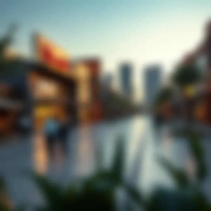 Commercial district in Barsha South highlighting shopping and dining options