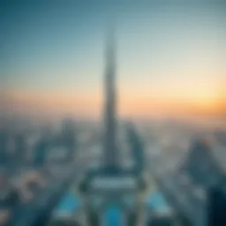 Panoramic view of Burj Khalifa and its surroundings