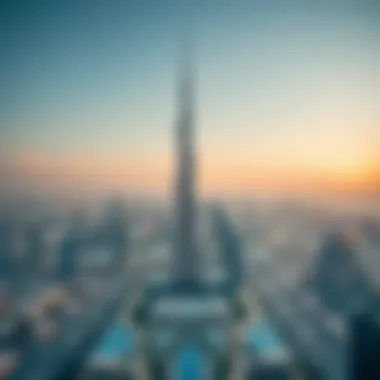 Panoramic view of Burj Khalifa and its surroundings