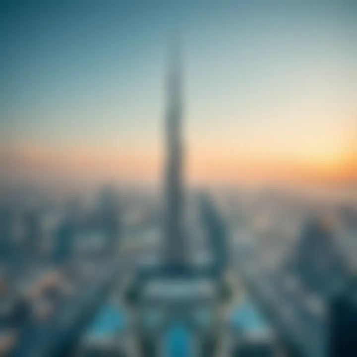 Panoramic view of Burj Khalifa and its surroundings