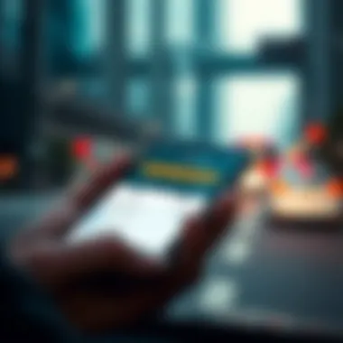 Mobile App for Checking Traffic Fines Close-up of a smartphone displaying the traffic fines checking app