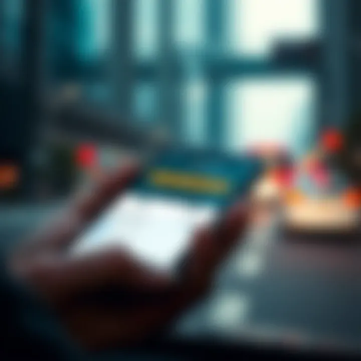 Mobile App for Checking Traffic Fines Close-up of a smartphone displaying the traffic fines checking app