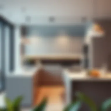 Modern kitchen layout in Arabella Mudon