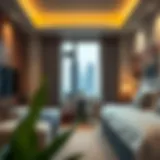Modern bachelor room with stylish decor