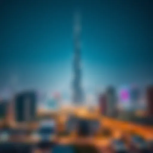 Stunning view of the Damas Tower against the Dubai skyline