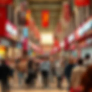 Bustling Seasonal Sale Events Crowded shopping area in Dubai during a seasonal sale event