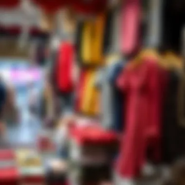 Fashion Apparel Deals in Local Markets Colorful market stalls displaying discounted fashion apparel