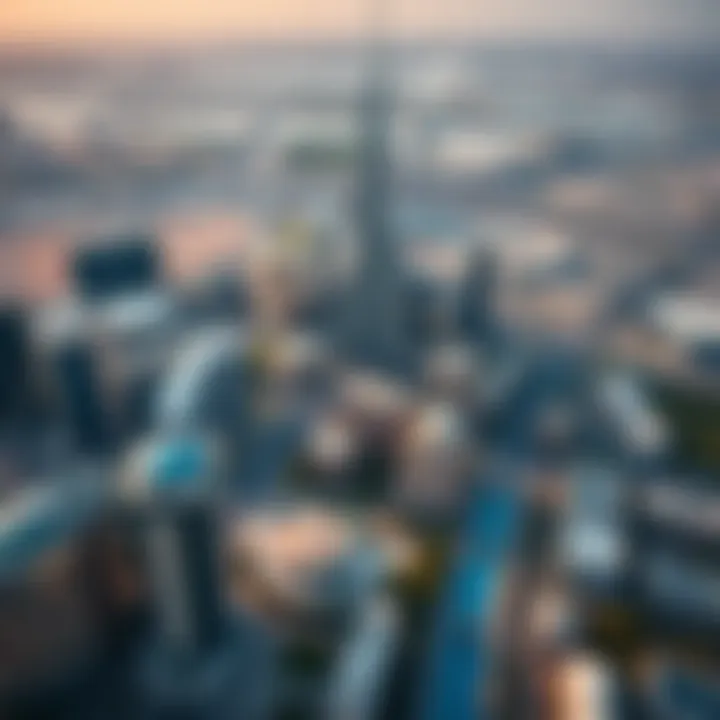 Iconic Dubai Architecture Aerial view of Dubai showcasing iconic architecture