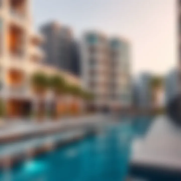 Contemporary Living Spaces Modern residential complex with amenities in Dubai