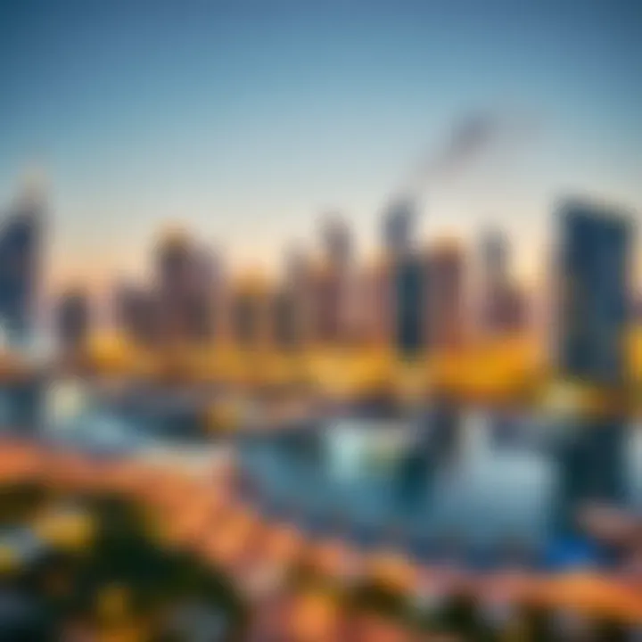 Dubai Skyline with Real Estate Developments Dubai skyline showcasing real estate developments