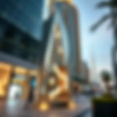 Modern Art Installation in Urban Dubai Modern art installation in a vibrant urban space