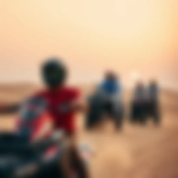 Adventure seekers enjoying desert activities