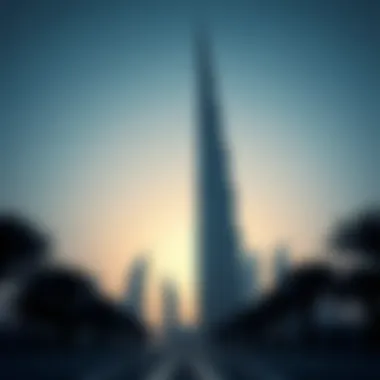 Striking Silhouette of Al Fahad Tower 1 Exterior view showcasing the striking silhouette of Al Fahad Tower 1 against the Dubai skyline