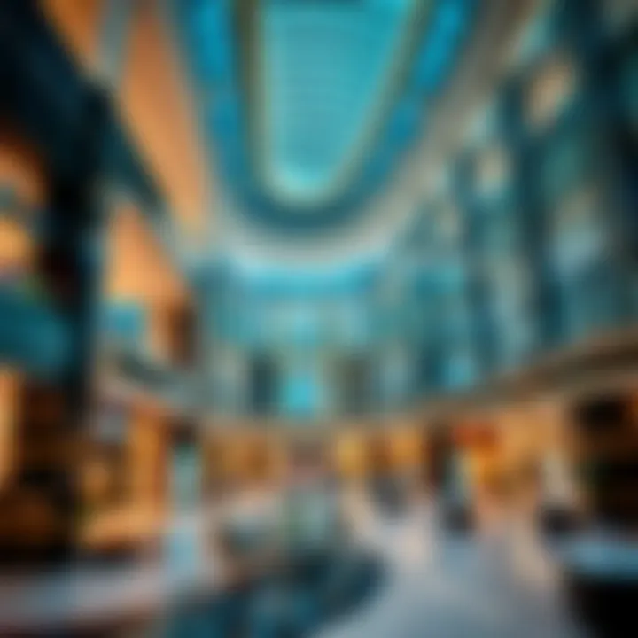 Interior shot of Dubai Mall showcasing luxury retail and architecture