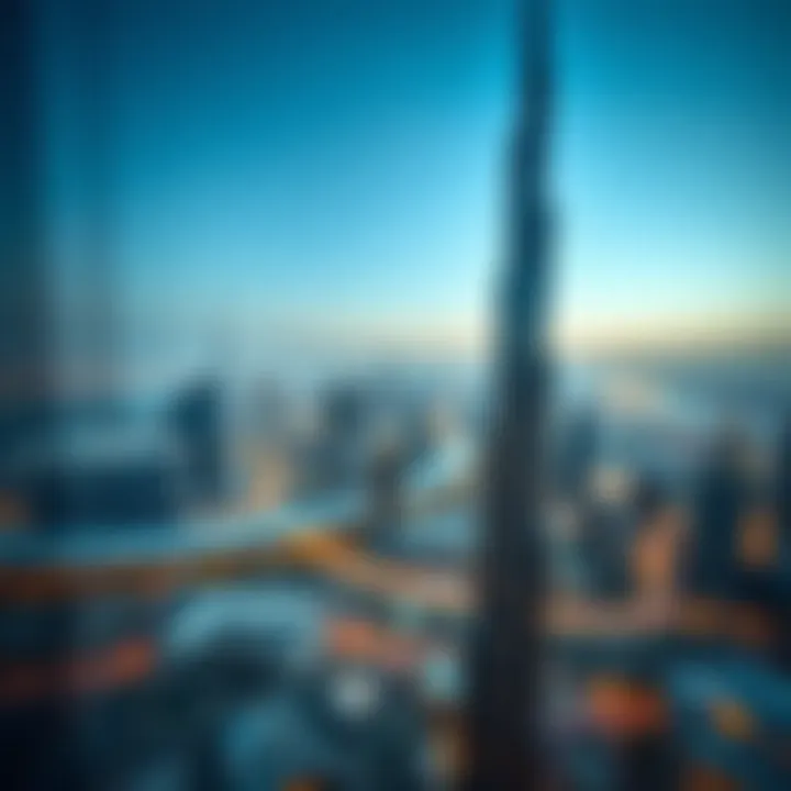 Panoramic view from the observation deck of Burj Khalifa