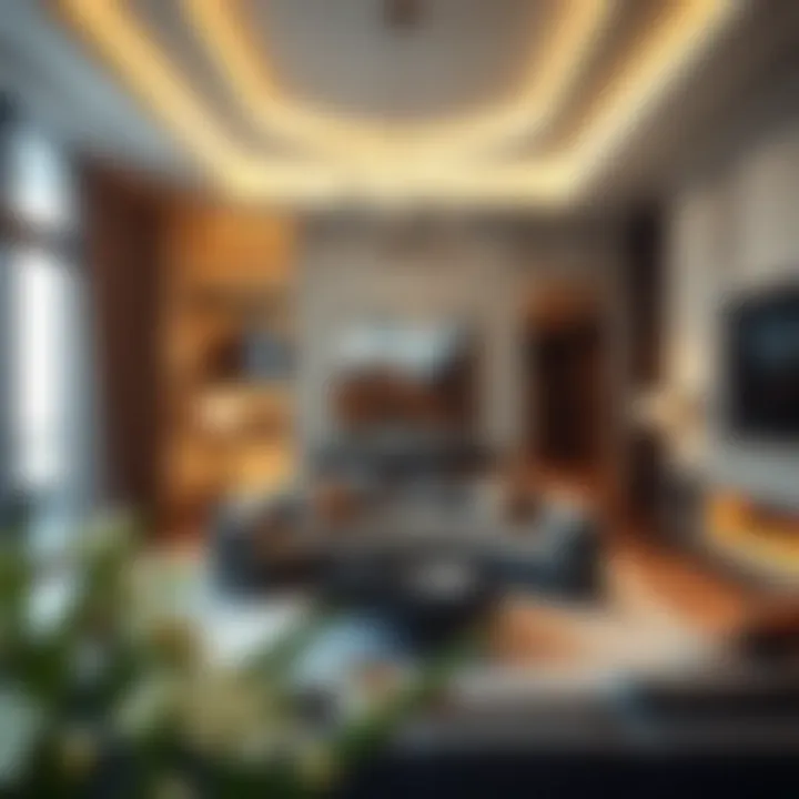 Elegant Interiors of Al Ferdous Living Spaces Luxurious interior design of a residence in Al Ferdous Building
