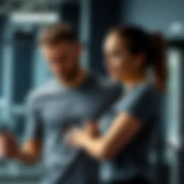 Expert Personal Training Guidance Personal trainer assisting a member