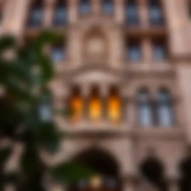 Facade Detail of Al Zarooni Building An intricate detail of the building's facade that highlights its artistic elements.