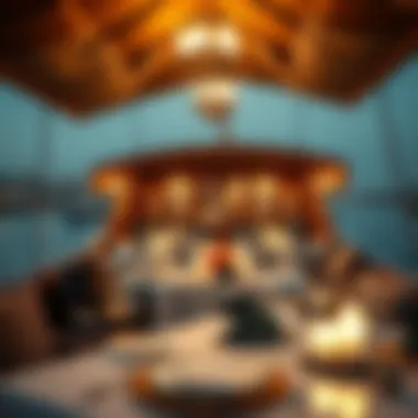 Luxurious Dining on Dhow Luxurious dining setup on a traditional dhow