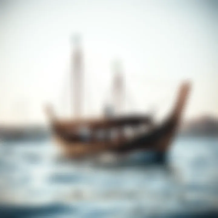 Traditional Dhow Sailing Traditional wooden dhow sailing in the waters of Dubai