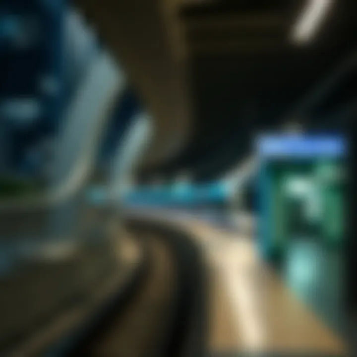 Blue Line Metro Station in Dubai Stunning view of the Blue Line Metro station in Dubai