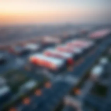 Enhanced Connectivity Through Logistics Facilities Aerial view of logistics facilities enhancing connectivity in the region