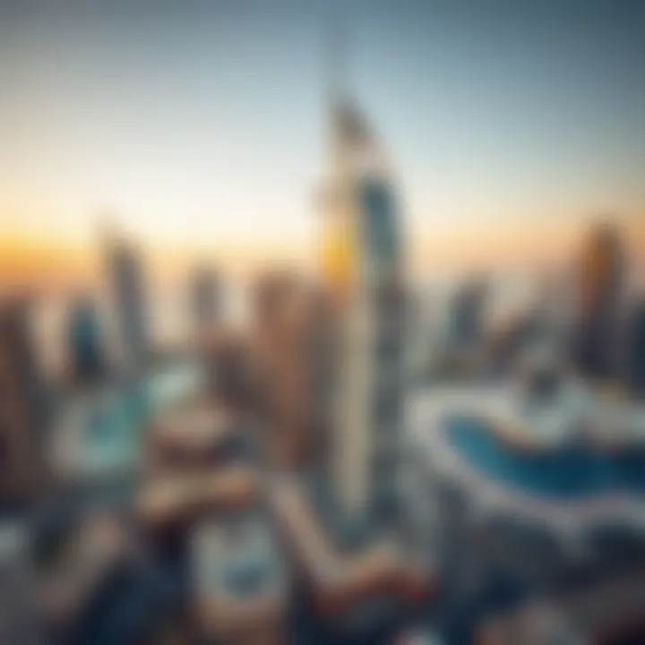 Aerial view of Downtown Dubai showcasing iconic architecture