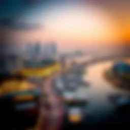 A panoramic view of Dubai Harbor Creek showcasing its stunning skyline and waterfront.