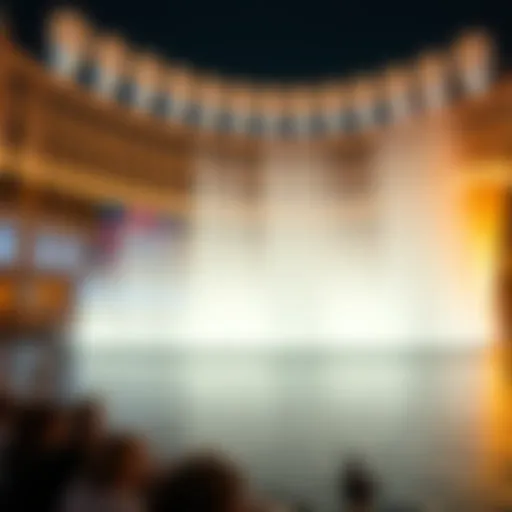 Stunning view of the Dubai Mall Water Show at night