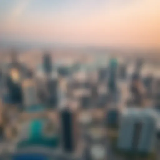 Aerial view of Dubai's skyline showcasing iconic skyscrapers