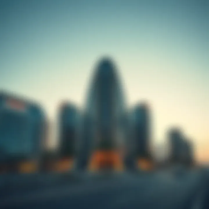 Modern skyscrapers with unique architecture in Dubai