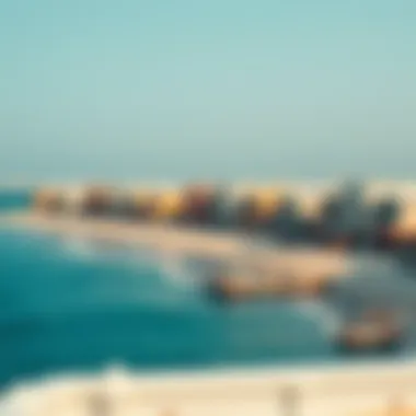 A breathtaking view of Dubai's coastline showcasing luxury properties