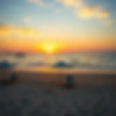 A serene sunset over Dubai's beaches, symbolizing tranquility and lifestyle