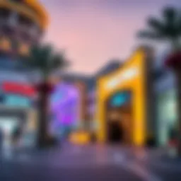 Vibrant exterior of Dubai Outlet Mall