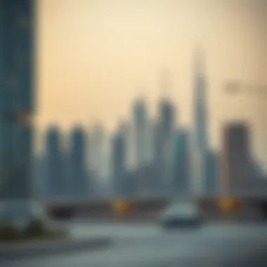 Trendy Dubai skyline with modern real estate developments