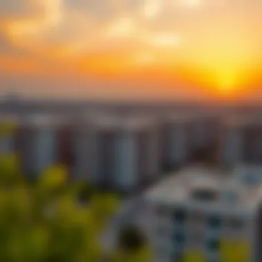 Stunning Sunset Over Karama Sunset view over Karama showcasing the skyline and residential buildings