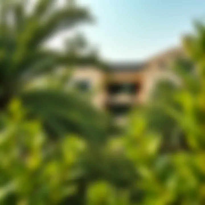 The lush greenery surrounding Garhoud, representing the village's natural beauty