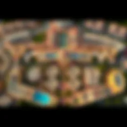 Aerial view of الحديقة العالمية دبي showcasing its expansive layout