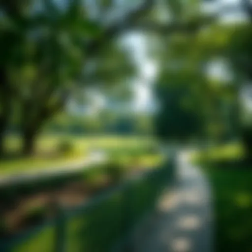 A picturesque landscape view of Green Park showcasing lush greenery and serene pathways