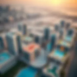Aerial view of حياة بارك showcasing modern architecture