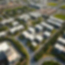 Aerial view of Jebel Ali Village showcasing its layout and greenery