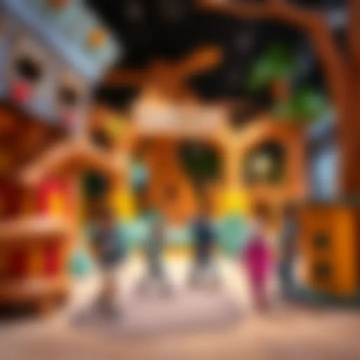 Children playing in an imaginative adventure zone at Dubai Mall